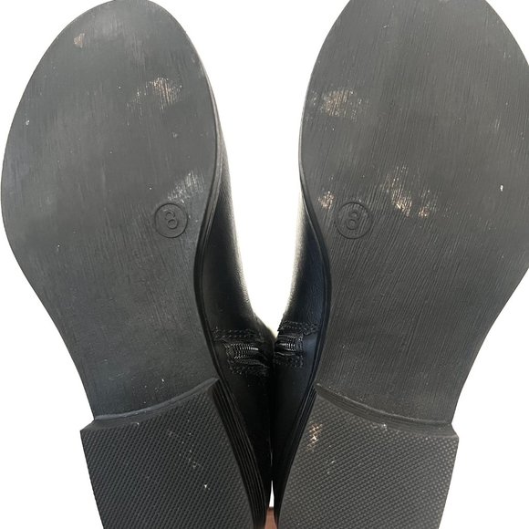 Women's Round Toe Tall Black Boots with Faux leather finish size 8 - Picture 5 of 12